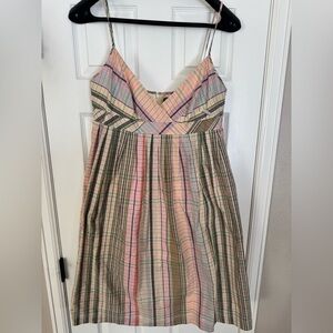 American Living Multi Colored Plaid Dress Midi 16 NWT